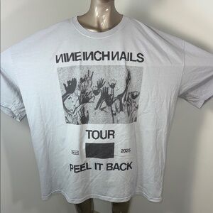 Nine Inch Nails Peel It Back 2025 90s White Short Sleeve Unisex T Shirt NWOT